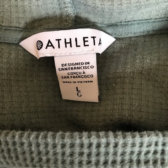 Athleta Coaster Luxe Waffle Hoodie Sz Large Seafoam Minimalistic. - Picture 9 of 10
